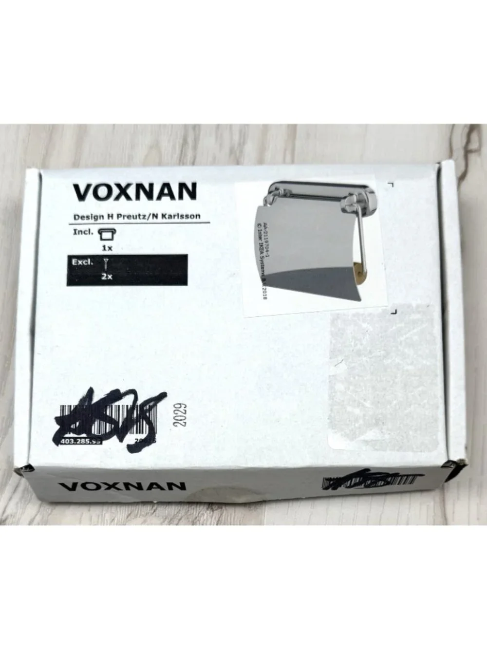 IKEA Voxnan Chrome Wall Mount TOILET PAPER HOLDER 403.285.95 NIB NEW Open Box